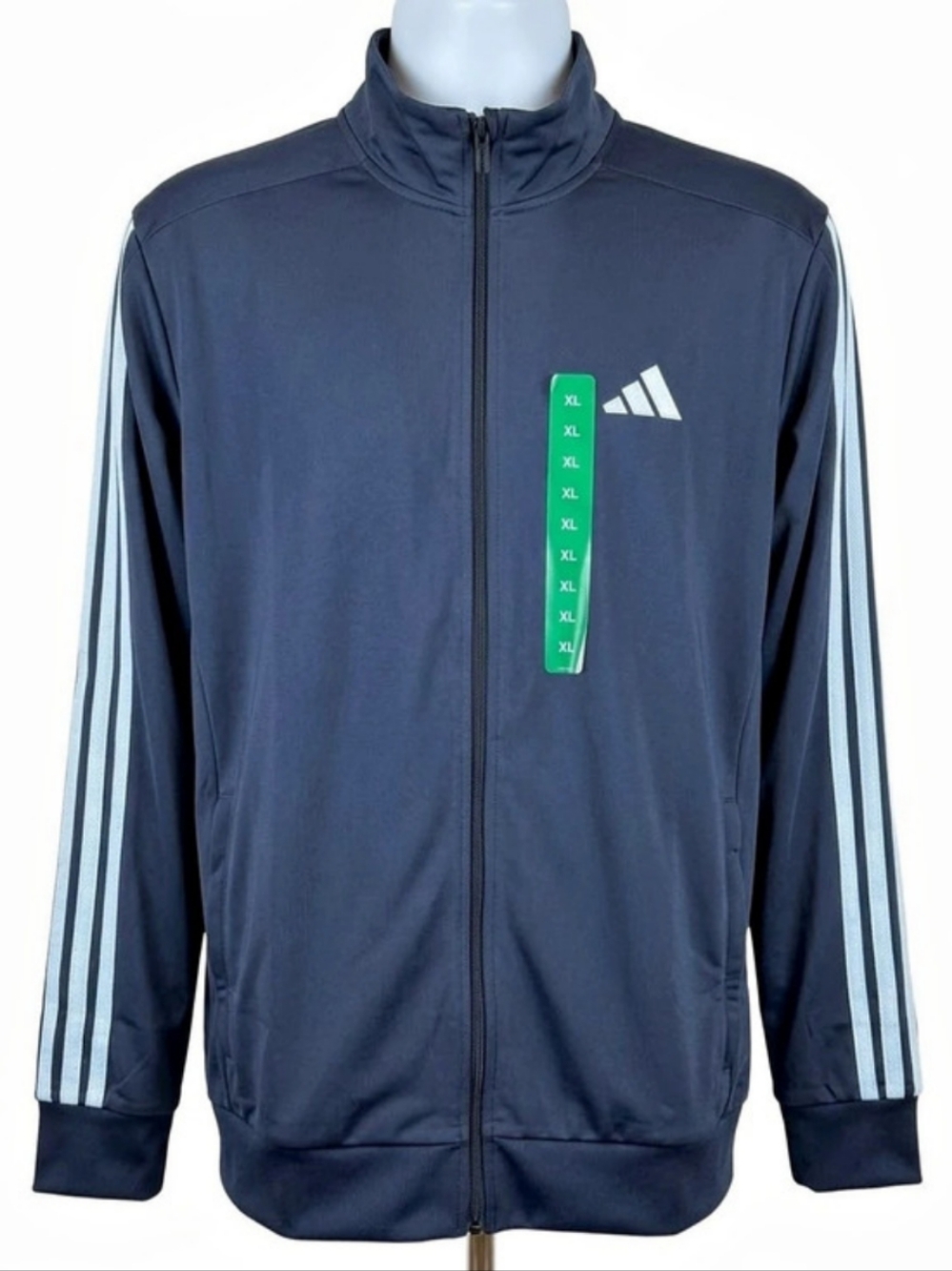 adidas Essentials Warm-Up 3-Stripes Track Jacket Men's Blue XL NWT